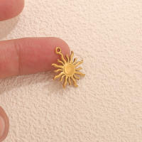 5pcs Encantos De Sol En Acero Inoxidable Para Conectores De Joyería Suministros Para Hacer Pendientes DIY Encantos Solares Encuentros De Joyería - details 3