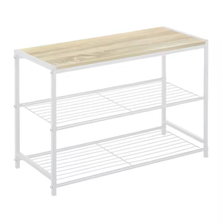 DISTRIBUX Estanteria 4 niveles o 3 Niveles Metal Madera en Blanco Estanteria organizador Cocina Dormitorio Escritorio Zapatero - 1