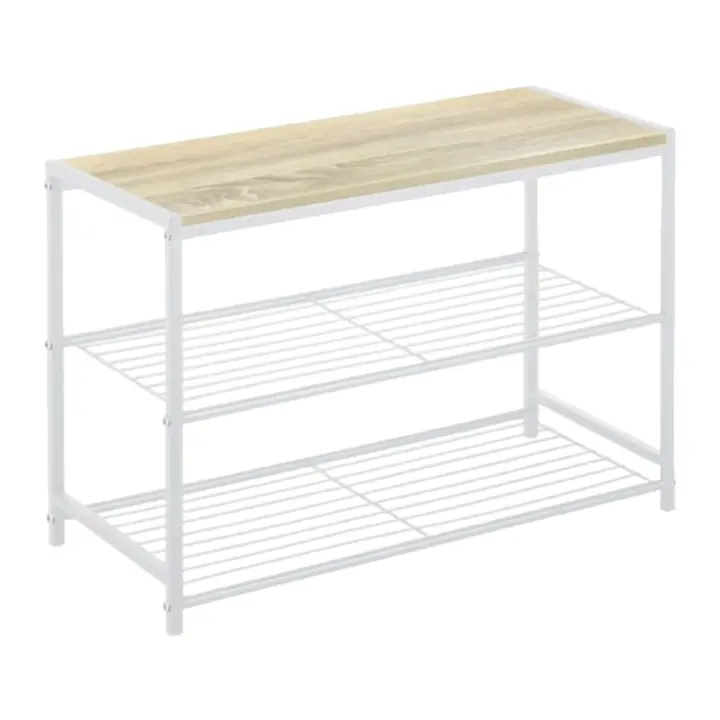 DISTRIBUX Estanteria 4 niveles o 3 Niveles Metal Madera en Blanco Estanteria organizador Cocina Dormitorio Escritorio Zapatero - 1