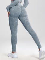 CHRLEISURE Pantalones De Yoga Para Mujer Lavados Leggings De Fitness Con Aros Treggings Elásticos Para Correr Actividad Física De Gimnasio - details 21