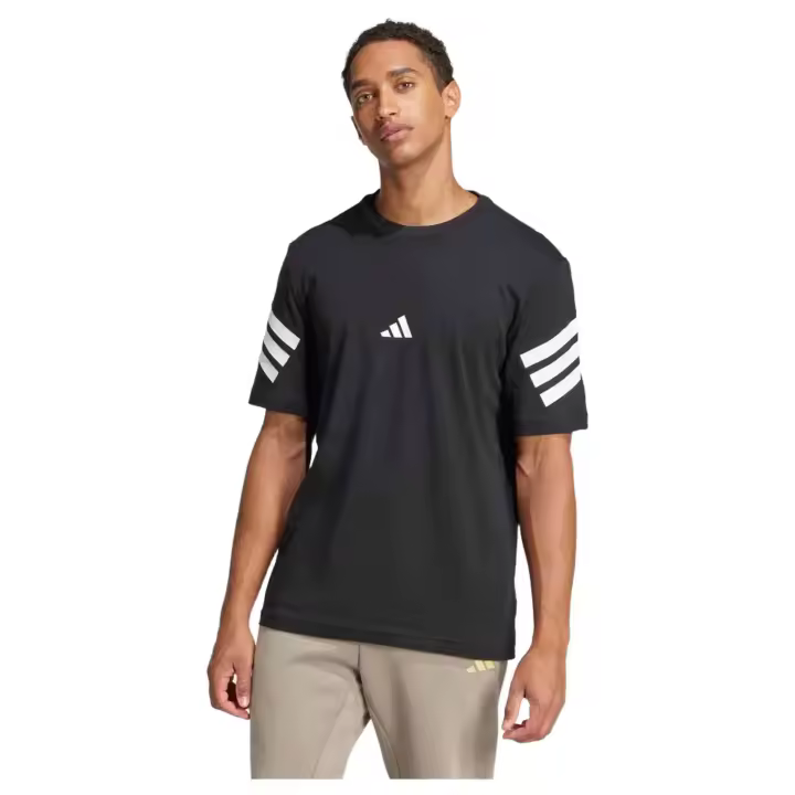 Camiseta de Manga Corta Adidas Future Icons 3 Stripes Reg para hombre en color negro - 1