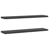 vidaXL Estantes de pared 2 uds acero inoxidable 100x23,5x3 cm Plateado, Negro, Mueble Almacenaje Estantería para Oficina, Estudio, Dormitorio Estantería/Librería/ mueble de Almacenamiento - details 0