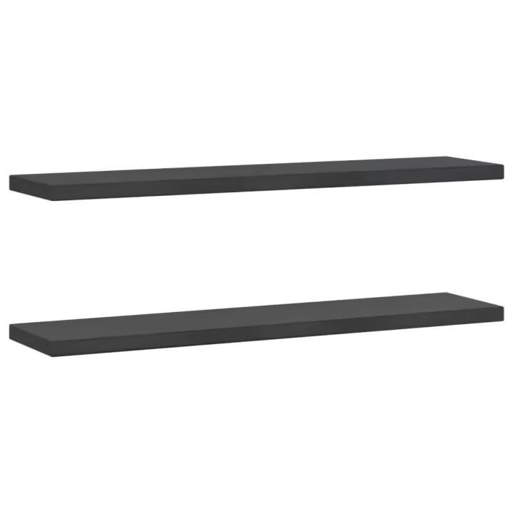 vidaXL Estantes de pared 2 uds acero inoxidable 100x23,5x3 cm Plateado, Negro, Mueble Almacenaje Estantería para Oficina, Estudio, Dormitorio Estantería/Librería/ mueble de Almacenamiento - 1