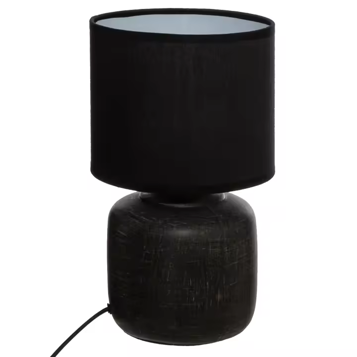 Lámpara de Sobremesa Atmosphera Cyld en Negro de PVC y Algodón con Diseño de Calidad - 1