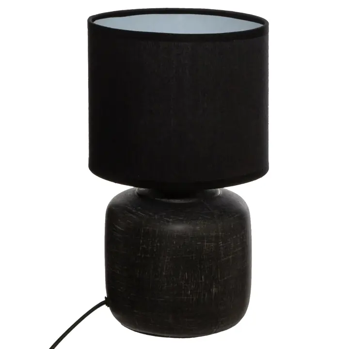 Lámpara de Sobremesa Atmosphera Cyld en Negro de PVC y Algodón con Diseño de Calidad - 1