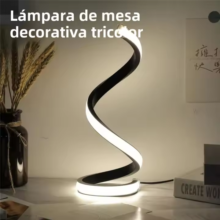 Lámpara De Noche LED Espiral Luz De Mesa Moderna Para Dormitorio Y Sala De Estar Decoración Dimmable Para Oficina Y Habitación - 1