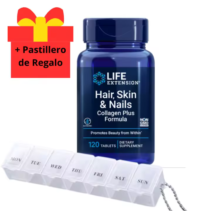 Life Extension Hair, Skin & Nails Collagen Plus Formula 120 tabs - Colágeno rejuvenecedor y nutrientes que apoyan la belleza desde dentro - 1