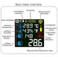 Termómetro Infrarrojo Digital No Contacto Con Láser Portátil Precisión Alta Imagen LCD Alarma De Luz Para Industrial - details 5