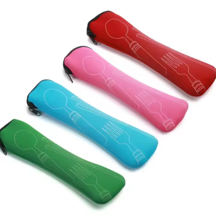 1pc Outdoor Camping, Travel, Picnics, Portable Tableware, Cloth Bags, Tableware Bags, Storage Bags - 1