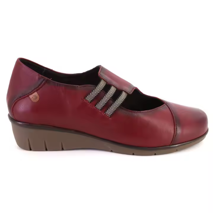 VALERIA'S 1570 Zapatos de mujer burdeos PIEL 624 - 1