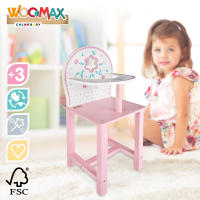 WOOMAX - Trona de juguete, de madera, 25x20x55 cm, rosa y blanca, ecológica, para muñecas 30-40 cm, muebles de juguete, +3 años - details 2