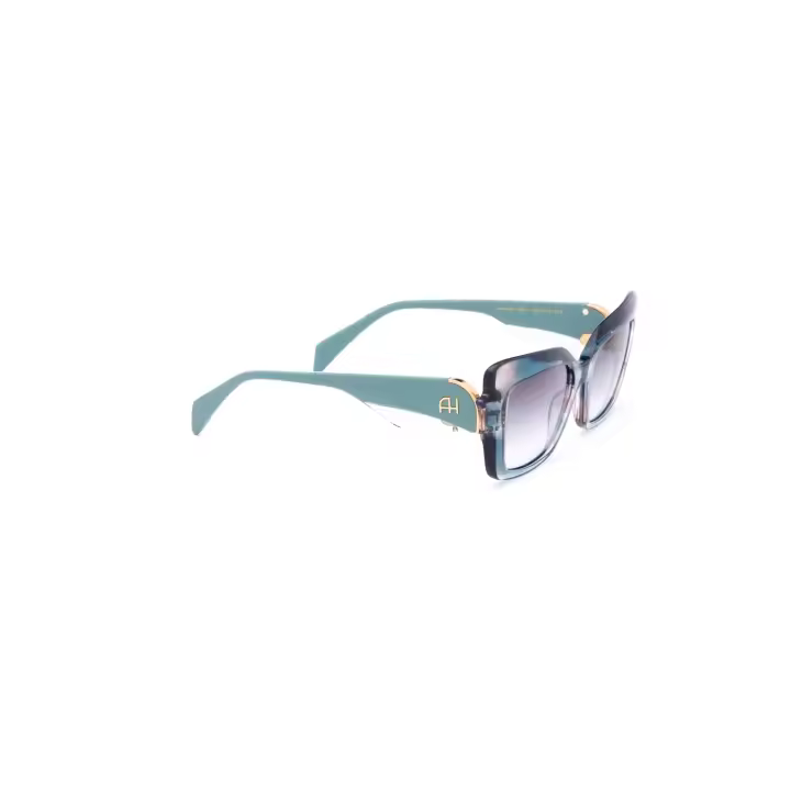 GAFAS DE SOL MUJER ANA HICKMANN AH9462 E01 54-18 146  Montura Acetato Gris y Azul Moteado sobre Transparente   Varilla Azul Turquesa y Transparente con detalle en Dorado   Forma Mariposa   Lente Gris Degradado - 1