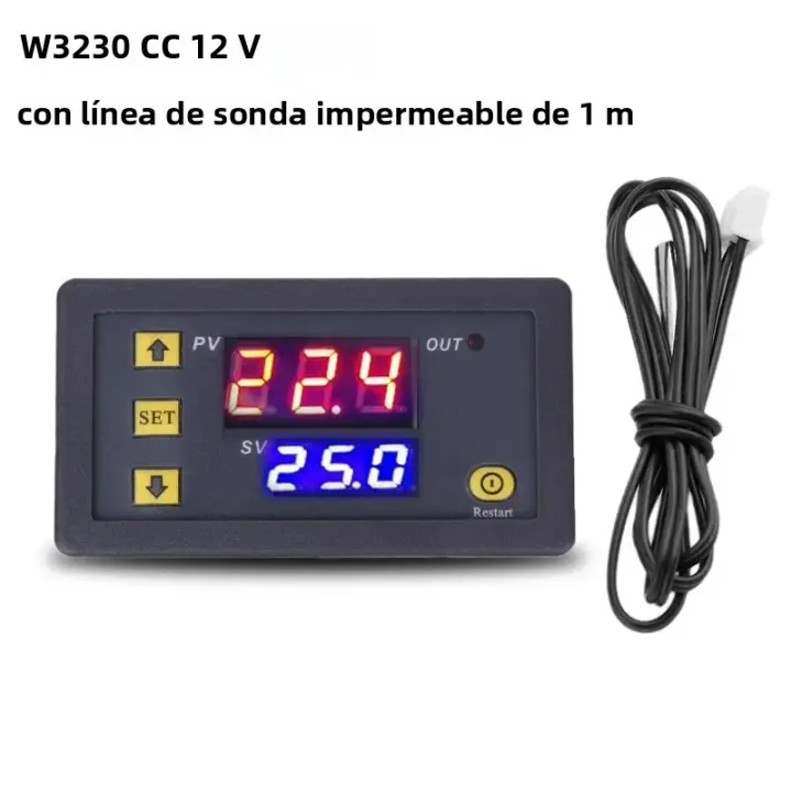 Controlador De Temperatura Digital Mini W3230 Con Sensor Termostato Regulador De Calentamiento Y Enfriamiento 12V 24V 220V Para El Hogar - 1