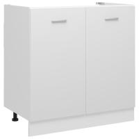 vidaXL Armario bajo fregadero “Lyon” madera ingeniería en color Blanco/Marrón roble/Roble ahumado y más | almacenamiento funcional diseño moderno para baño dormitorio sala - details 0