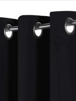 Cortina De Veludo Negro 1PC Impermeable Y Antirreflejo Para Sala De Estar Comedor Dormitorio Estilo Clásico 100% Poliéster - details 3