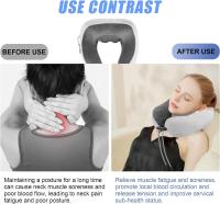 Cojín cervical de viaje/masajeador cervical Eléctrico con función de calor, almohada de espuma viscoelástica para aliviar el dolor de Cuello, cojín de soporte Cervel para Avión, Coche, oficin, Gift (GRIs) - details 1