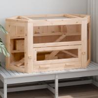 vidaXL Jaula para hámster madera maciza abeto 80x40x43 cm - details 1