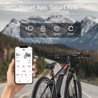 Bicicleta Eléctrica Tipo Moped Eleglide M2 de 29" 250W Motor 36V 15Ah Batería 125km Alcance Máximo Frenos de Disco Hidráulicos Pantalla LCD Inteligente Aplicación Inteligente, Suspensión Premium con Bloqueo, 24 Marchas - Negro - details 9