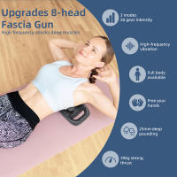 Masajeador De Cuerpo Con 8 Cabezales Fascia Gun Vibración De Alta Frecuencia Para Masaje De Espalda Y Cintura Masajeador De Cuello Y Hombros Material ABS - details 8