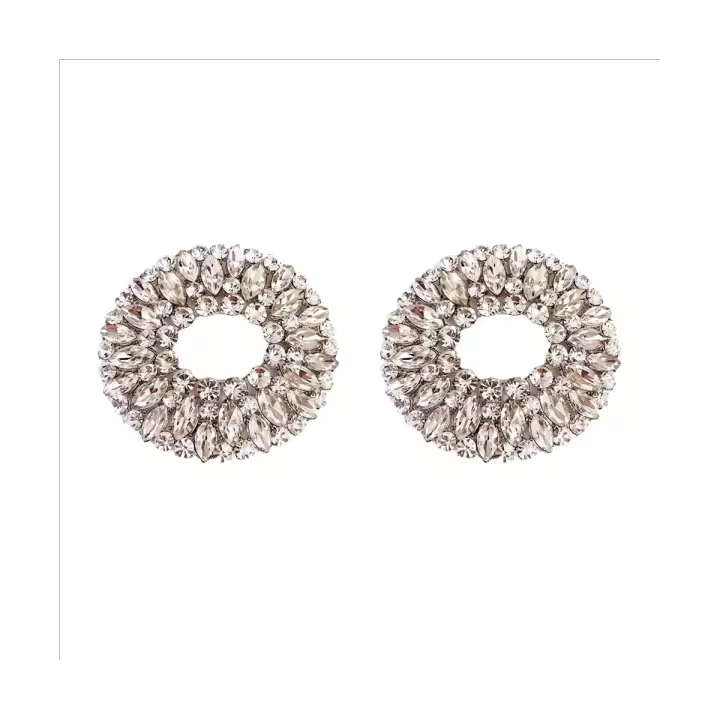 Decoraciones desmontables para zapatos, hebilla de Clip de cristal brillante, broche de diamantes de imitación, colgante para bolso de mujer, accesorios de novia, 1 par - 1