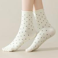 3 Pares De Calcetines De Dedos Para Mujer Con Patrón De Puntos Calcetines De Algodón De Alta Calidad De Media Pierna Con Dedos Separados - details 6