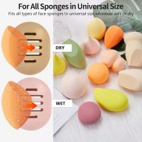 Organizador De Maquillaje De Silicona Ecológica Para Esponjas De Belleza Caja De Almacenamiento Portátil Multi-orificio Para Viajes - details 3
