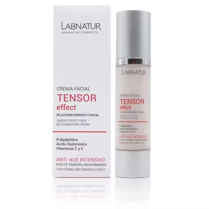 Labnatur Crema Facial Tensor Effect - Con Polipéptidos, Ácido Hialurónico y Acmella - Efecto Lifting - Antiarrugas, Antiedad y Reafirmante - Natural y Vegana - Fabricada en España - 50 ml - 1