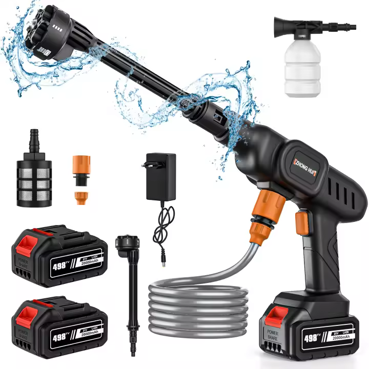 6-IN-1 Nueva Lavadora de Alta Presión Pistola de Agua para Coche 20000mAh Pistola Lavadora para Hogar y Jardín Sin Caja de Herramientas para Batería Makita - 1