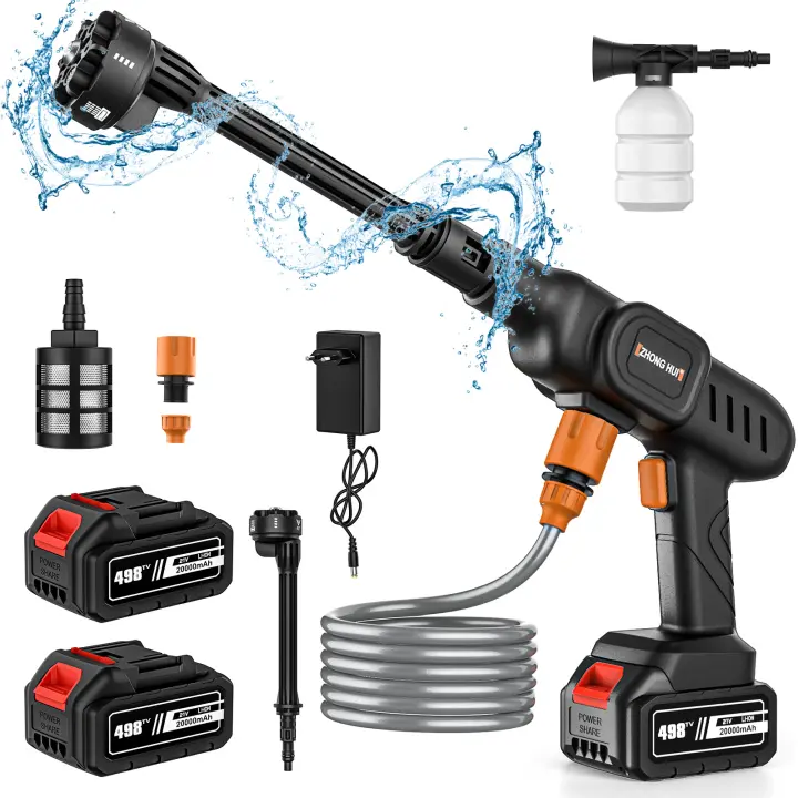 6-IN-1 Nueva Lavadora de Alta Presión Pistola de Agua para Coche 20000mAh Pistola Lavadora para Hogar y Jardín Sin Caja de Herramientas para Batería Makita - 1