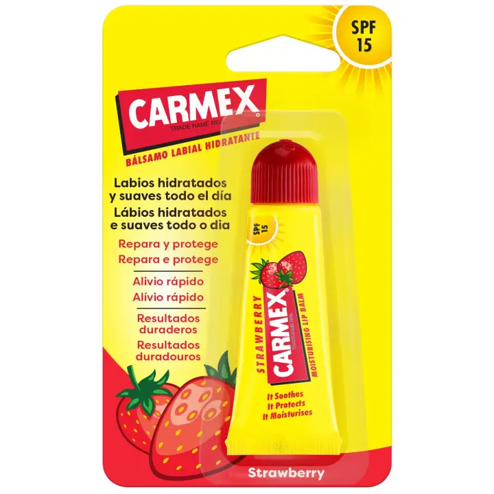 Bálsamo Labial Carmex Tubo Fresa 10 G - Protección E Hidratación Labial - 1