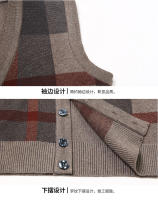 Suéter De Casual Para Hombre Chaqueta Sin Mangas Gruesa Para Otoño E Invierno Cardigan Con Estampado Rayado Cuello En V - details 20