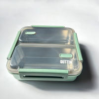 FIAMBRERA TUPPER QUTTIN de plástico y acero inoxidable con 2 compartimentos apta para microondas de 1050ml - details 0