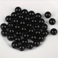 100/500pcs Cuentas Redondas De 8mm Negras Para Joyería Con Agujero Pequeño Para Pulseras Y Collares Color Sólido Energía - details 5