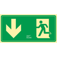 Señal De Salida En PVC 320x160mm Luz Propia En La Oscuridad Signo De Seguridad Para Incendios Retroiluminado E11135 - details 3