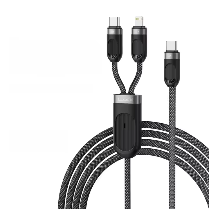 Cable De Carga Rápida 2 En 1 USB C a Tipo C Toocki Para Xiaomi Oneplus 2.4A Cable De Datos Para iPad iPhone 15 14 pro Max Compatible Con iPhone 14 13 12 pro Max - 1