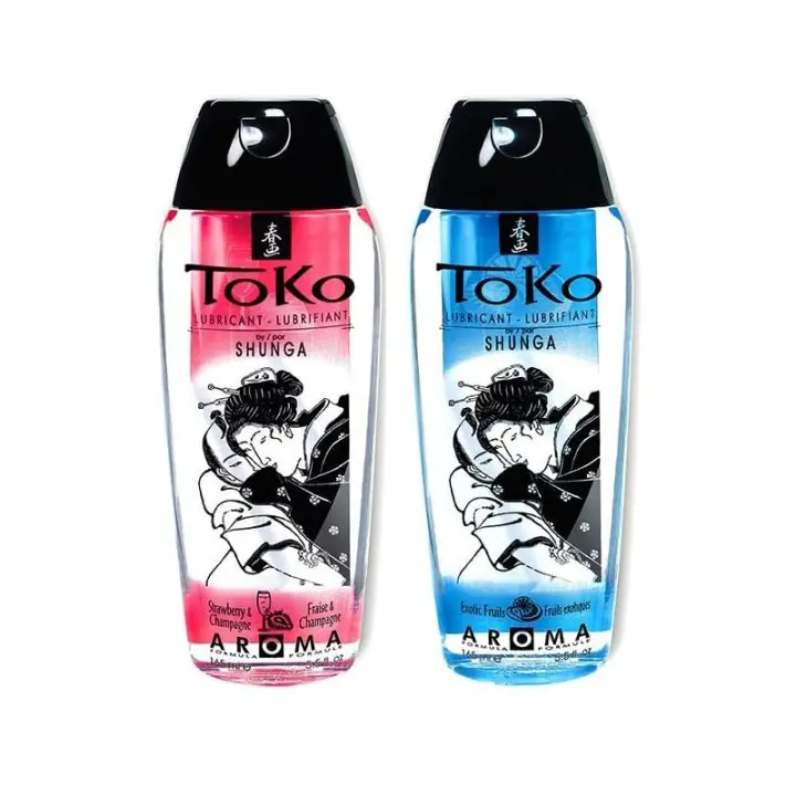 INCIENSOSHOP - Pack 2 unidades de lubricante de Fresa con champan y frutas exoticas TOKO de SHUNGA en unidades de 165ml - 1