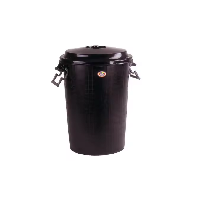 Universal Cubo de Basura con Tapa y Presillas de 100 Litros - Ø 50 cm x 65 cm - 1