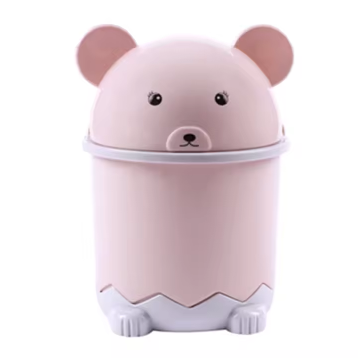 Bandeja De Papel Miniatura De Panda De Plástico Con Tapa Contenedor De Basura Para Escritorio Organizador De Mesa Para El Hogar Y Dormitorio - 1