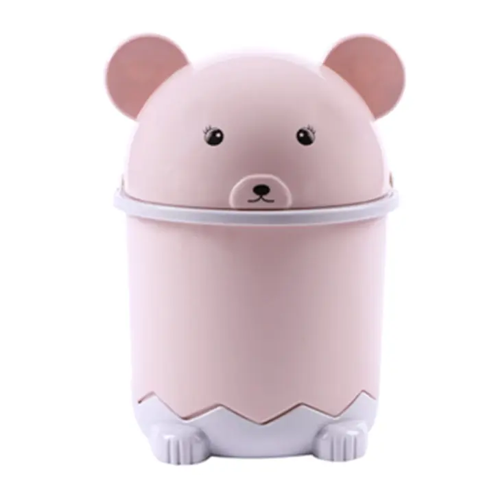 Bandeja De Papel Miniatura De Panda De Plástico Con Tapa Contenedor De Basura Para Escritorio Organizador De Mesa Para El Hogar Y Dormitorio - 1
