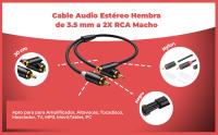 Banner - Cable de audio estereo 2x Rca macho a Jack 3.5 hembra nylon