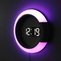 Reloj de pared Digital LED large 3D, Reloj despertador, Espejo Redondo, Luz Nocturna Moderna, decoraciones para el hogar y la Sala de estar - details 0