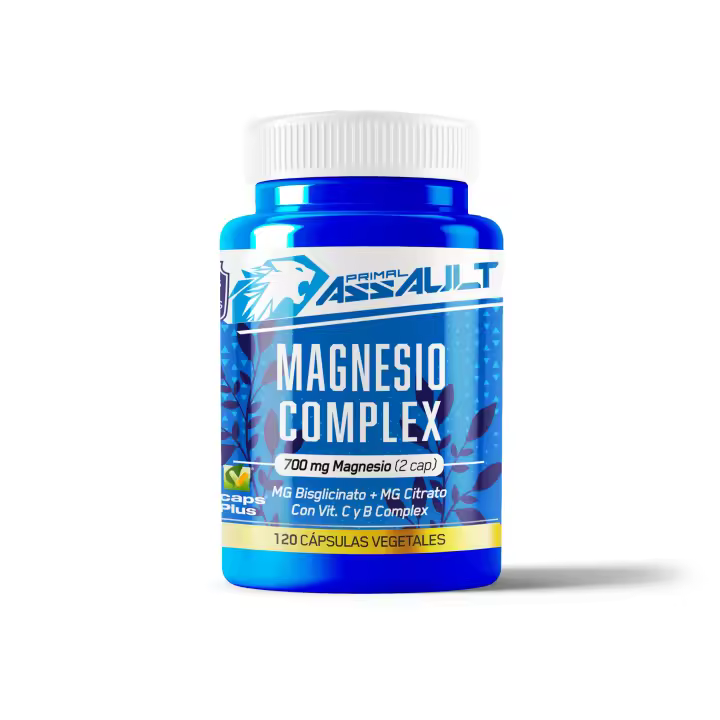 PRIMAL ASSAULT | Citrato de Magnesio 1545mg + Magnesio Bisglicinato 600mg - Reduce Cansancio y Fatiga - Magnesium Complex Alta Biodisponibilidad - 120 Cápsulas - 1