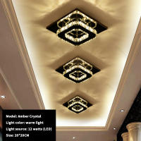 Lámpara De Techo Moderna Nórdica Con Cristales LED Para Sala Comedor Pasillo Cocina Decorativa Blanco Instalación Suelta - details 1