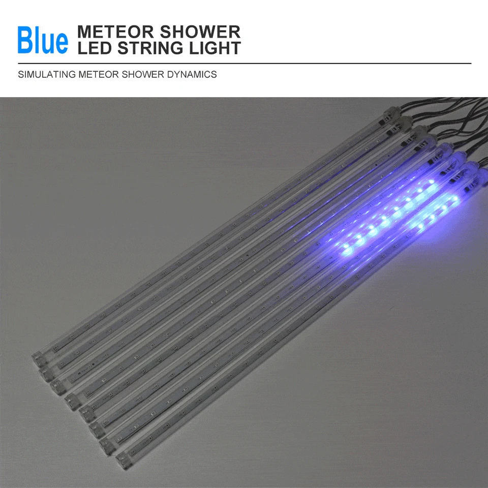 Luces De Lluvia De Meteoros Solares Impermeables Para Jardín 8 Tubos Decoración De Navidad Fiesta De Año Nuevo Boda Halloween - details 11
