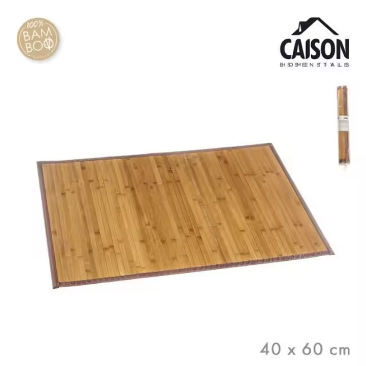 Dcasa Alfombra de bambú, antideslizante, anti manchas, resistente a la humedad, color natural de 40X60 cm - 1