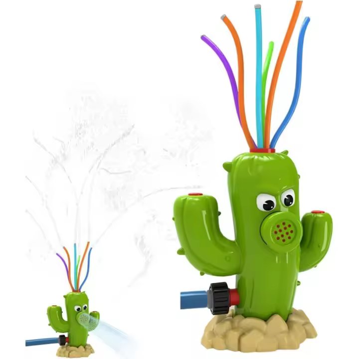 Aspersor de cactus, aspersores al aire libre, rociador de agua giratorio para cactus con tubo ondulado, se fija a manguera de jardín al aire libre, juego de verano para cumpleaños y patio (narcisos de - 1