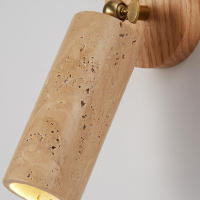 Lámpara De Pared Simple Para Dormitorio Estilo Japonés Wabi-Sabi Madera Y Piedra Para Escalera Y Pasillo Iluminación Diaria Contemporánea Color Marrón - details 3