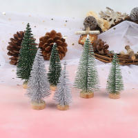 3 Piezas Árbol De Navidad Mini Pino Con Base De Madera Decoración De Mesa Para El Hogar Miniaturas S/L (7/9cm ) Estilo Pastoral - details 4
