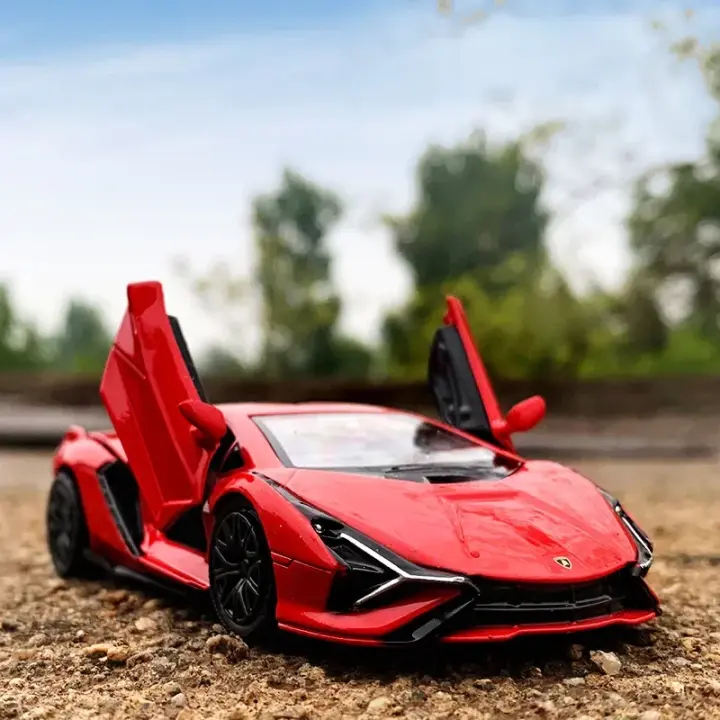 Modelo De Coche Lamborghini Sian 1:36 MaKeda Juguetes De Colección Supercar Aluminio Metal Pull Back Regalo Para Decoración F123 - 1