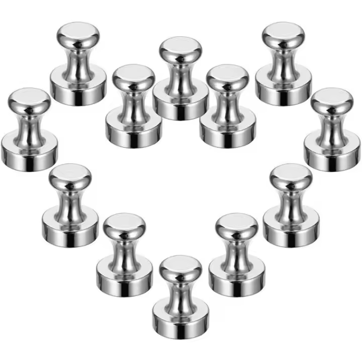 Imanes de neodimio resistentes para nevera, chinchetas magnéticas de alta resistencia para pizarras magnéticas, tablones de anuncios de oficina, mapas de cocina, paquete de 12, 12 x 16 mm - 1
